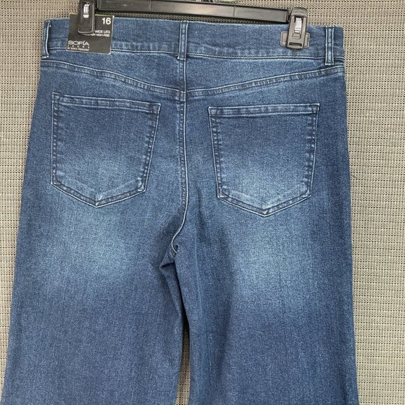 Sofia Jeans Margo Womens Size 16 Blue Luxe Vintage Wide Leg Denim Jeans - Picture 7 of 12